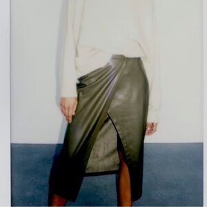 Zara Asymmetrical Olive Skirt